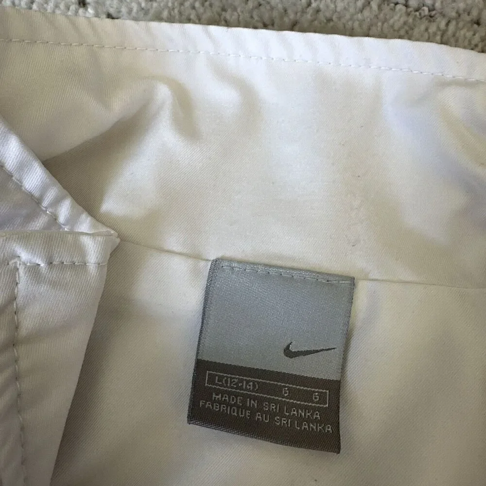 Nike Tween Girls White and‎ Pink Stripe Jacket Size Large 12-14 Coat